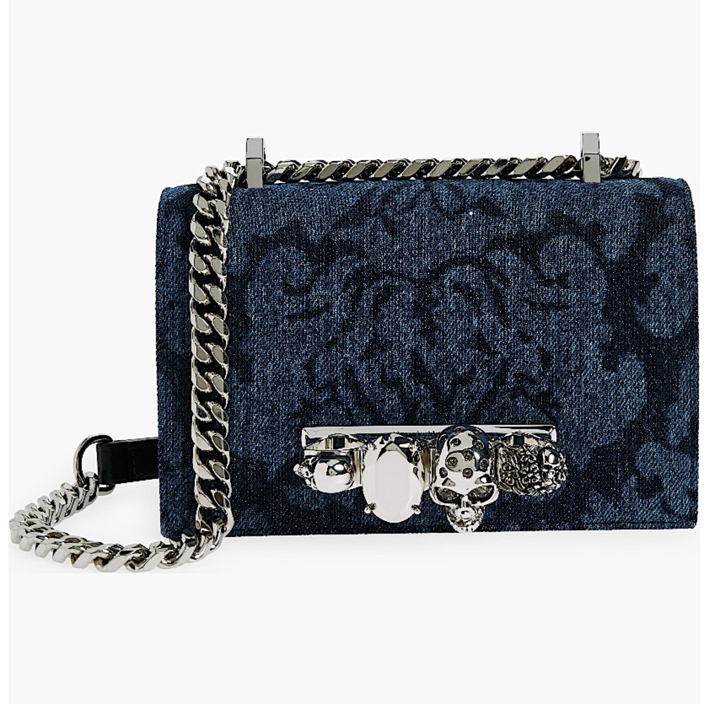 NEW🔥Alexander McQueen Jeweled Denim Shoulder Bag🔥